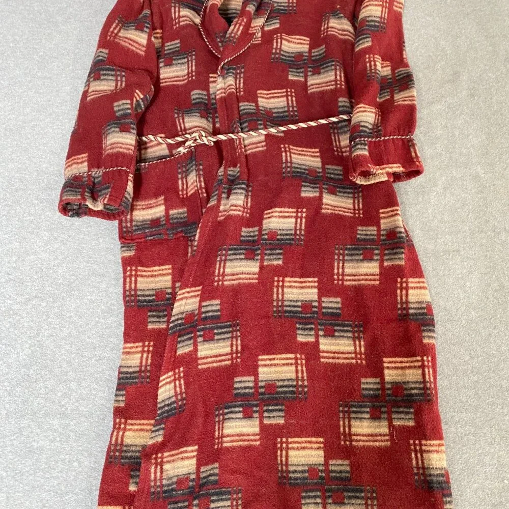 BEACON Blanket Robe 1930's-19540's Ombre Pattern with Deco images Size Medium - Picture 6 of 6